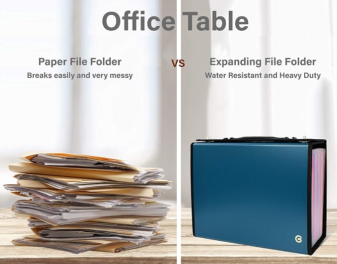 CNK Accordion File Folders with 24 Pockets Organizer for Document Paper Storage Folder Documents Expanding Binder Folio Pocket Receipt Filing Expandable Files Dividers Labels Letter Durable Handle - Image 7