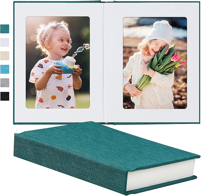Pssoss 5x7 Photo Album with Writing Space, Linen Cover, 30 Photos | High-GSM writable pages with easy slip-in pockets for weddings, baby photos, family memories, travel, and anniversaries. by Pssoss