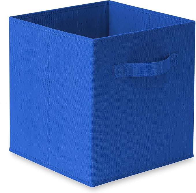 Casafield Set of 12 Collapsible Fabric Cube Storage Bins, Royal Blue - 11" Foldable Cloth Baskets for Shelves, Cubby Organizers & More - Image 2