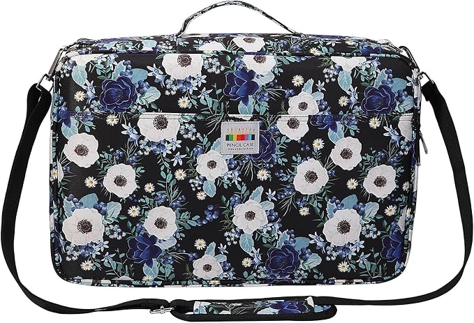 JAKAGO 480 Slots Colored Pencil Case Extra Large Capacity Pen Holder for Artist Painter Zipper Organizer Bag for Marker Highlighter Storage Case for Office Sketch Travel Supplies (Anemone) by JAKAGO