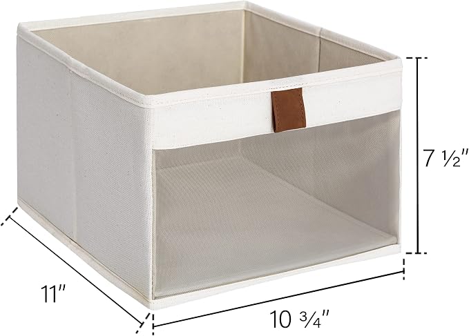 StorageWorks Closet Storage Bins with Clear Window 3 pack, Metal Storage Baskets For Shelves With Frame, Rectangle Storage Bins - Image 3