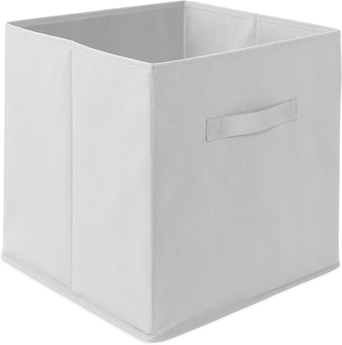 Casafield Set of 12 Collapsible Fabric Cube Storage Bins, White - 13" Foldable Cloth Baskets for Shelves, Cubby Organizers & More - Image 2