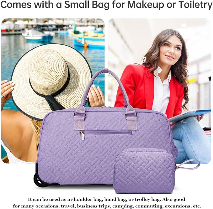 Duffle Bag for Travel, Weekender Bag with Shoe Compartment, Carry On Overnight Bag for Women with Toiletry Bag, Gym Bag with Wet Pocket, Hospital Bags for Labor and Delivery Beige - Image 4