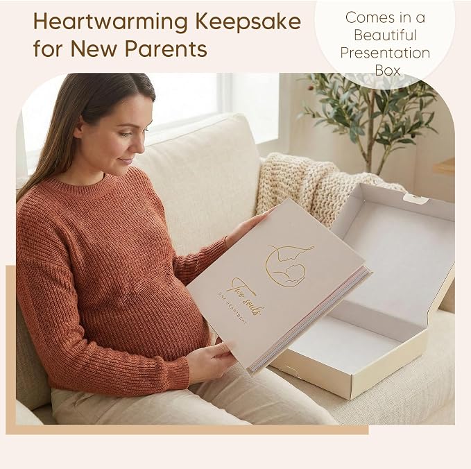 Pregnancy Journal for First Time Moms - Linen Pregnancy 11.5" x 13" Baby Memory Book Keepsake for Boy Girl - Pregnancy Must Haves - New Mom To Be Gift Gender Neutral Journal Scrapbook Photo Album - Image 8