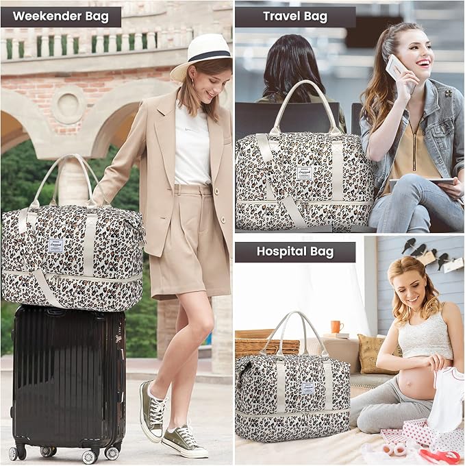LOVEVOOK Travel Duffle Bag,Weekender Bags for Women with Shoe Compartment，Carry on Overnight Bag with Toiletry Bag,Gym Duffel Bag with Wet Pocket, Hospital Bags for Labor and Delivery - Image 6