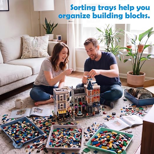 Reallnaive 24 Pcs Plastic Art Sorting Funnel Trays Quick Sorting Activity Serving Tray Stackable Craft Organizer for Classroom Beads Organizing Home Back to School DIY Project (Contemporary Color) - Image 4