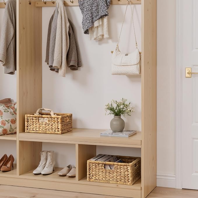 StorageWorks Wicker Basket for Organizing, Pantry Organizer Storage Basket | Wicker Storage Basket for Shelves, Wicker Baskets for Organizing, Water Hyacinth Woven Baskets, Basket Organizer for Shelf - Image 7