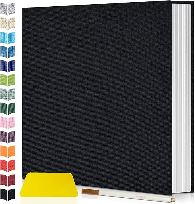 Artfeel Photo Album Self Adhesive Scrapbook,Large Photo Book for 4x6,5x7,8x10 Pictures,DIY Album for Baby Wedding Family Travel Birthday,with Metallic Pen and Scraper by Artfeel