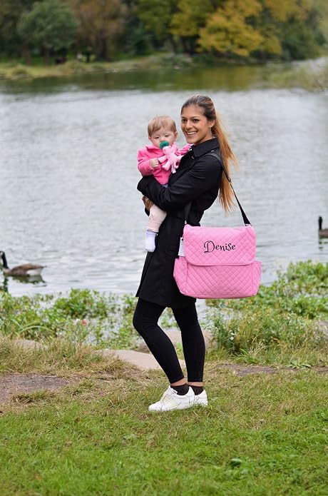 Large Messenger Diaper Bag Shoulder bag Custom Monogram Baby Bag - Image 6