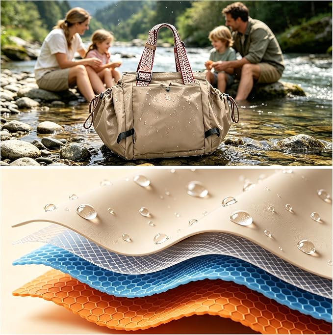 Women's Everyday Tote Bag,Diaper Bag,Baby Bag,Newborn Essentials,Large Capacity,Baby Christening Gift,Baby Registry（khaki） - Image 10