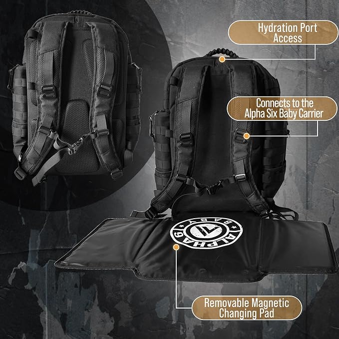 Diaper Changing Backpack | Diaper Bag for Dads w/Changing Pad, Discrete Concealed Pocket for Personal Items - Image 8