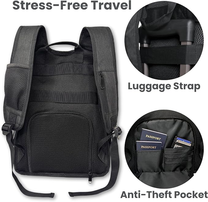 JOHAR Travel Diaper Backpack, Waterproof, Anti-Theft, Black | Spacious, Waterproof with Changing Pad, Insulated Pockets, Anti-Theft Pocket - Image 3