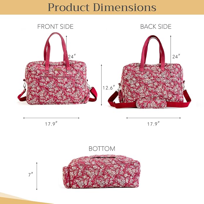 Maison d' Hermine Weekender Bags for Women Cotton Quilted Duffel Overnight Luggage Weekend Bag for Men Gym Gifts Travel | Overnight Luggage Weekend Bag for Men Gym Sports Gifts Duffle bag Business Travellers Trip Spring Summer - Image 6