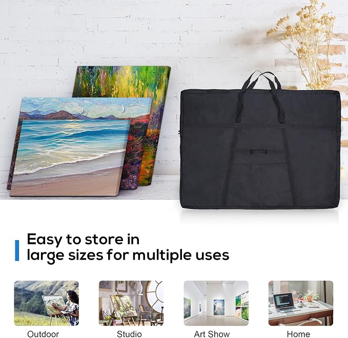 JJRING Dacron Art Portfolio Tote Bag 33'' x 43'' For 32'' x 42'' Black | Light Weight Carrying Storage Case Suitable Poster, Sketching, And Drawing - Image 5