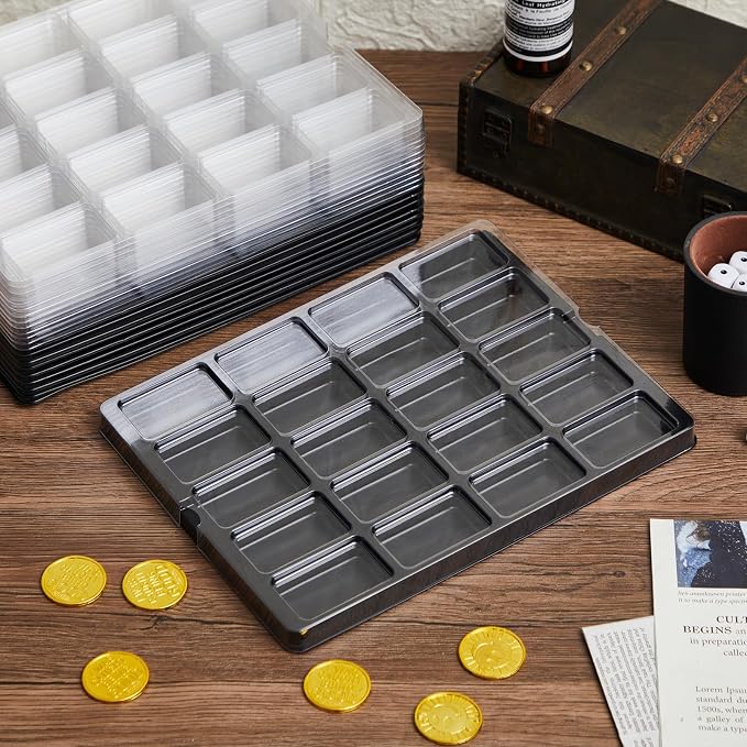 Novabright 20 Pack Game Piece Counter Trays with Clear Lids | Game Board Card Sorting Tray, Each Case Has 20 Compartments, Storage Organizer Box, Wargames Tcg Collection - Image 7