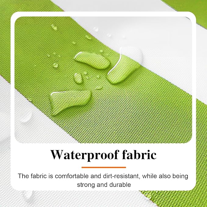 Outdoor Bean Bag Cover for Pool Side (No Filler) Waterproof Beanbag Lounge Chair Sqaure Large Beach Bean Bag Replacement Pouf Oxford Couch Sofa for Adults Swimming Pool Outside (Yellow-Stripe) - Image 5