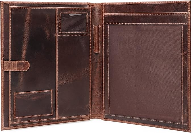 Portfolio - Padfolio - Binder, Genuine Leather Professional Organizer, Resume Folder, Document and Writing Pad Holder Holder, Gifts for Men & Women, for Business, School, Office Conference by Unknown