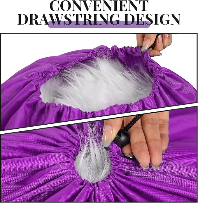 Woanger 12 Pack 28 x 45 Inch Extra Large Laundry Bags Bulk, Purple | Washable Polyester, Drawstring Closure, For Clothes and Bedding, Foldable for College Dorms, Hotels, Camping and Travel - Image 4