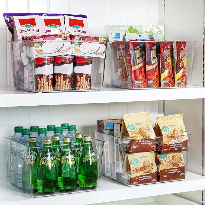 Vtopmart 8 Pack Extra Large Clear Storage Bins, 11x11 Cube Organizer | Acrylic Cube Storage Bins, Plastic Containers with Handle for Pantry, Kitchen, Closet, Laundry Room, Bathroom, Under Sink - Image 8