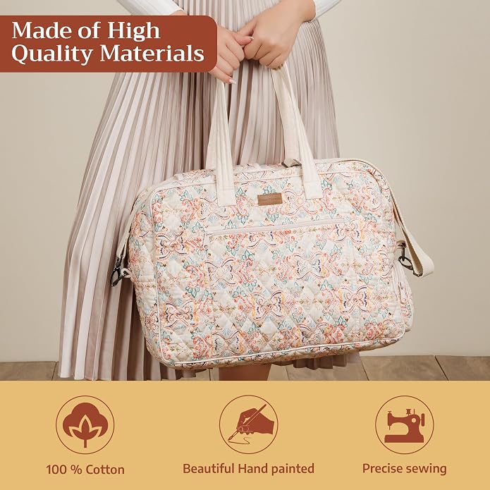 Maison d' Hermine Weekender Bags for Women Cotton Quilted Duffel Overnight Luggage Weekend Bag for Men Gym Gifts Travel | Overnight Luggage Weekend Bag for Men Gym Sports Gifts Duffle bag Business Travellers Trip Spring Summer - Image 4