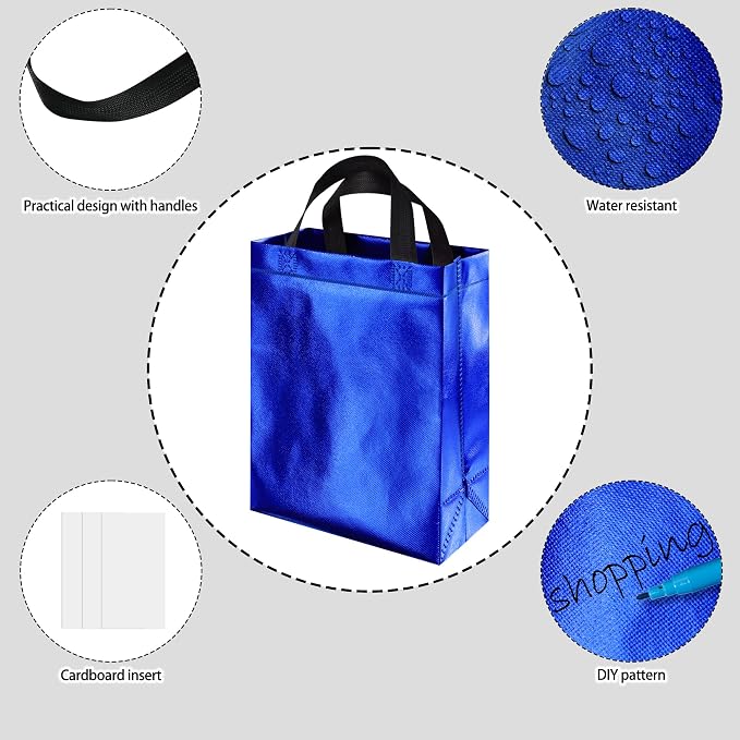 BLEWINDZ 100 Medium Reusable Gift Bags with Handles - Ideal Party Favors & Shopping Bags (10 Colors) - Image 6