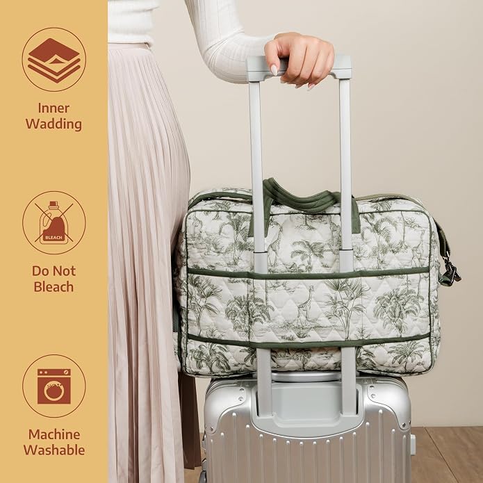 Maison d' Hermine Weekender Bags for Women Cotton Quilted Duffel Overnight Luggage Weekend Bag for Men Gym Gifts Travel | Overnight Luggage Weekend Bag for Men Gym Sports Gifts Duffle bag Business Travellers Trip Spring Summer - Image 8
