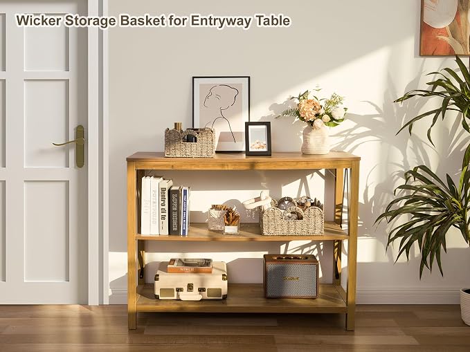 StorageWorks Scalloped Wicker Basket, Hand-woven Rattan Baskets with Built-in Handles, Seagrass Basket for Organizing and Decor, 2 Pack | Woven Baskets for Storage, Wicker Storage Baskets for Shelves, Large Wicker Basket, Shelf Basket with Handles, 2 Pack - Image 9
