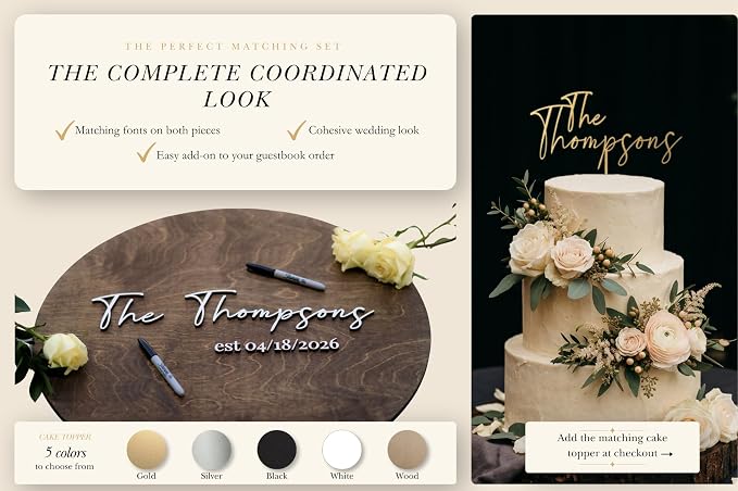 Personalized Round Guest Book Alternative Sign, Unique Guest Book Sign, Custom Alternative Guest Book, Wooden Guest Book, Wedding Ceremony Guestbook Sign (Design 8) - Image 6