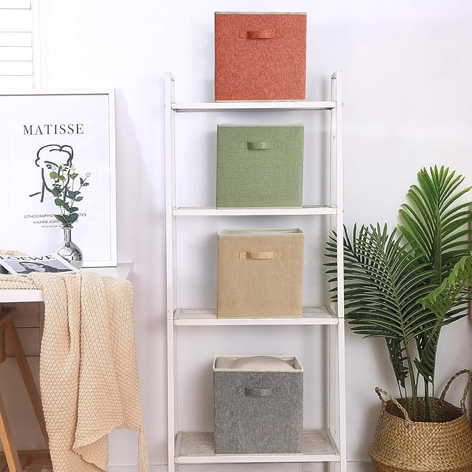 BrillantJo Storage Box for cube, Set of 4 Organiser Basket Bin Drawers Containers with Handles for Storage Cube Unit, 33L x 38W x 33H cm 4 Mixed Colors A - Image 3