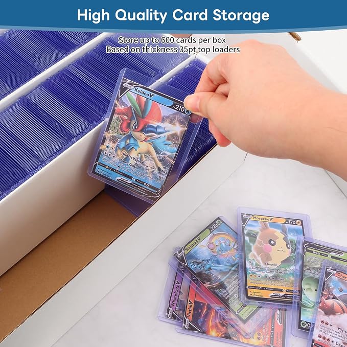 8 Pack Trading Card Storage Box, 2340 Count Card Storage Box White Sports Cards Organizer Box Trading Cards Box for Storing Protecting and Organizing Soccer Basketball Game Cards - Image 6