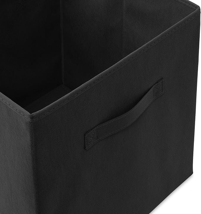 Casafield Set of 12 Collapsible Fabric Cube Storage Bins, Black - 13" Foldable Cloth Baskets for Shelves, Cubby Organizers & More - Image 3