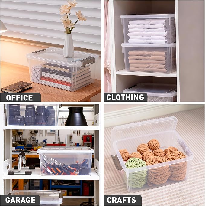 Citylife 17 QT Plastic Storage Bins with Lids Latching Stackable Storage Containers for Organizing Large Clear Storage Box for Garage, Craft, Toys, Closet, Home, 1 Pack - Image 6