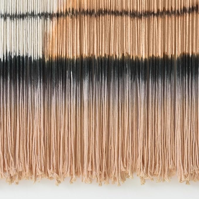 Macrame Wall Hanging Dip Dye Sunset Boho Wall Decor Fiber Art 57" W*35" L | Fiber Wall Art, Hand Dyed Wall Hanging, for Bedroom Living Room Office Dorm Room Accent, Aesthetic Home Style, Boho Decor - Image 7