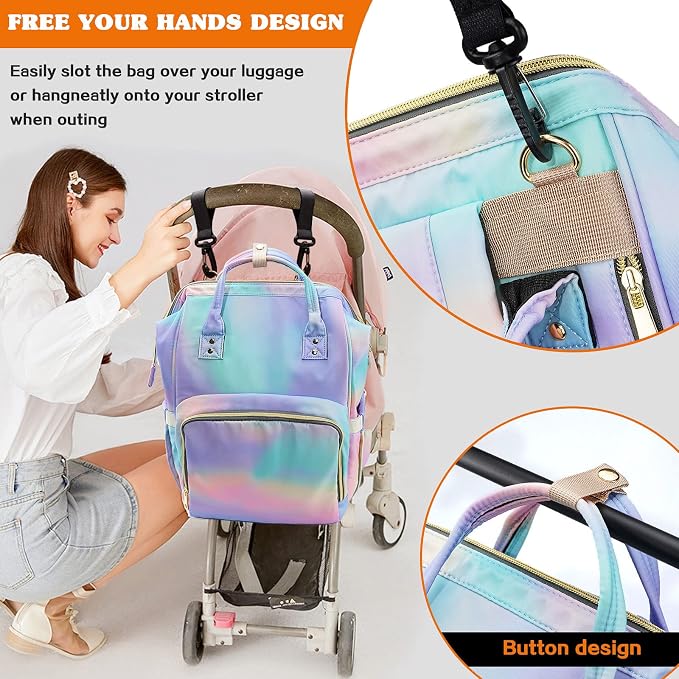 Diaper Bag Backpack for Mom & Dad, Multifunction Waterproof Baby Changing Bags, Large Nappy Bag Backpack - Image 6