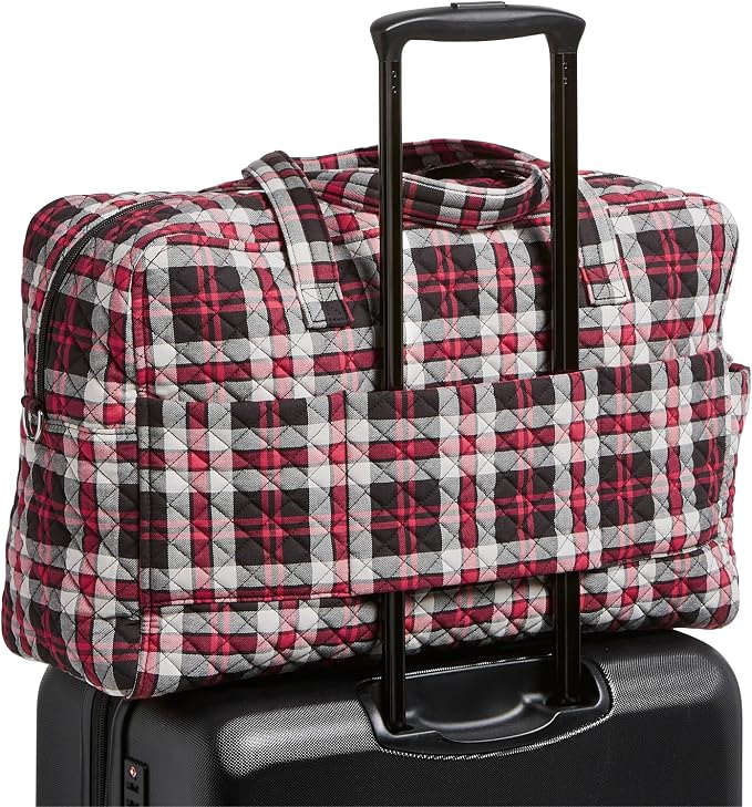 Vera Bradley Women's Cotton Weekender Travel Bag, Fireplace Plaid, One Size - Image 5