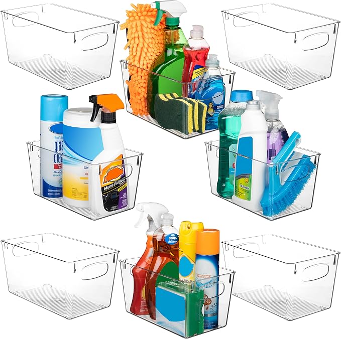 ClearSpace Clear Plastic Storage Bins – Perfect Kitchen Organization and Storage or Pantry Storage – Fridge Organizer, Pantry Organization and Clear Storage Bins, Cabinet Organizers | Plastic storage bin for pantry organization, kitchen storage, and re... by ClearSpace