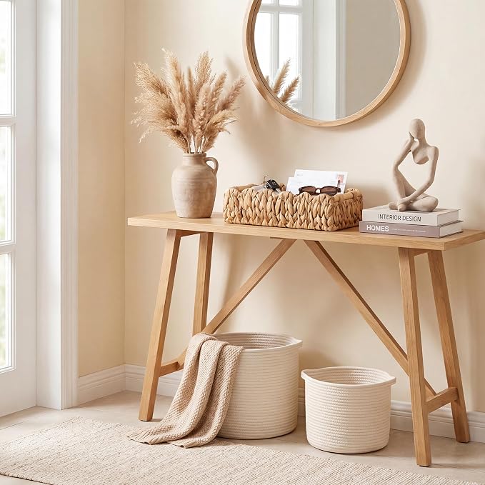StorageWorks Toilet Paper Storage Baskets, Living Room Organizers | Scalloped Wicker Basket for Living Room, Decorative Scalloped Baskets for Storage, Wicker Baskets for Organizing and Decor - Image 9