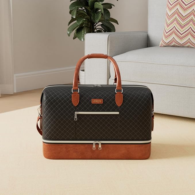 ITIEZY Weekender Bag for Women 21.5" Travel Duffel Large Carry On Bag 3PCS | Nylon Duffel Bag with Waterproof Shoe Compartment, Crossbody Bag and Toiletry Bag, Travel Weekend Hospital Overnight Gym Bag - Image 2