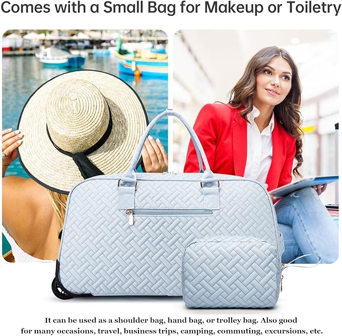 Duffle Bag for Travel, Weekender Bag with Shoe Compartment, Carry On Overnight Bag for Women with Toiletry Bag, Gym Bag with Wet Pocket, Hospital Bags for Labor and Delivery Beige - Image 4