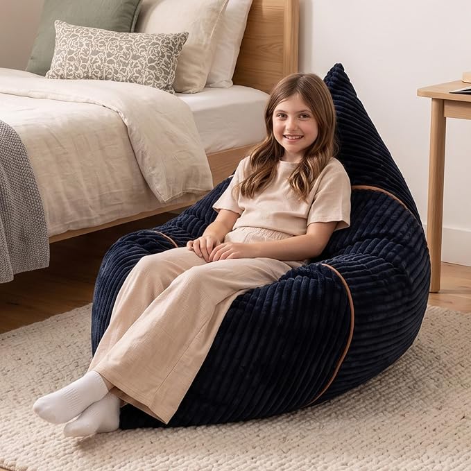 Big Joe Turnabout 3-in-1 Convertible Kids Bean Bag Chair, Midnight Blue by BigJoe