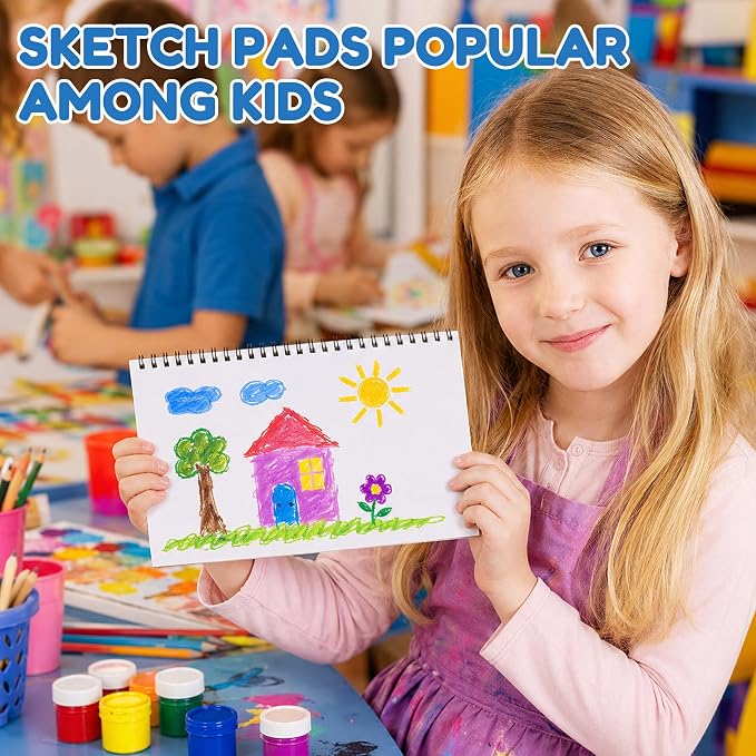 6 x 9 Inch Sketch Book, 24 Pack 40 Sheets Kids Drawing Paper Pad | Acid-free fade-resistant paper for kids coloring & doodling. Ideal art supplies (Left Side Spiral ) - Image 6