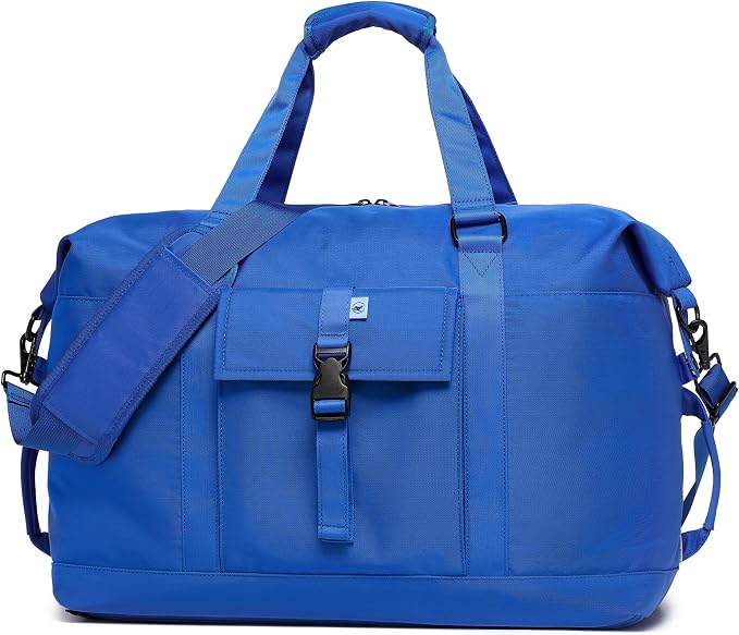 Duffel with Utility Pouch, 40L Weekender Overnight Bag with Shoe Compartment for Travel and Sports (Blue) by SUNNYBIRD