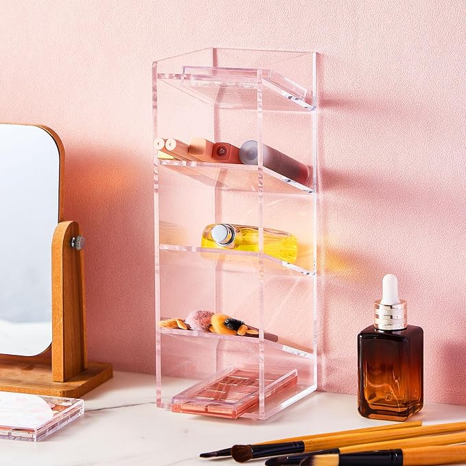 MotiMind Acrylic Pen Organizer Storage for 50 Markers Vertical Marker Organizer Acrylic Pen Display Holder for Office Desk Desktop Stationery Pencil Storage, Clear, 3.4 x 4 x 10.2 Inch - Image 6