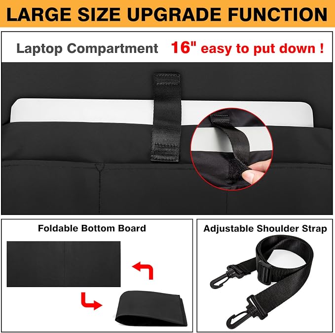 IBFUN Utility Tote Bag with 24 Pockets, Large Teacher Travel Tote for Women | Large Work Tote Bag 2pcs with Zipper for Travel Daily School Teacher Nurse, Large Lightweight Laptop Shoulder Bag Handbag - Image 6