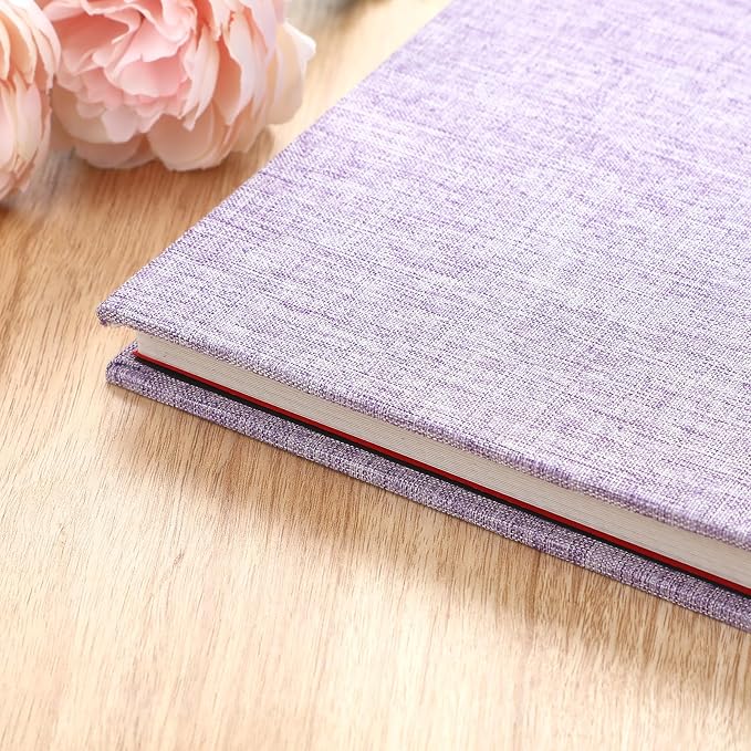 Sieral 4 Pcs Large Photo Album 10.6 x 11" Self Adhesive Scrapbook Album for 4x6 5x7 8x10 Pictures 40 Pages DIY Linen Cover Memory Photo Book for Family Travel Wedding Gifts (Light Color) - Image 5