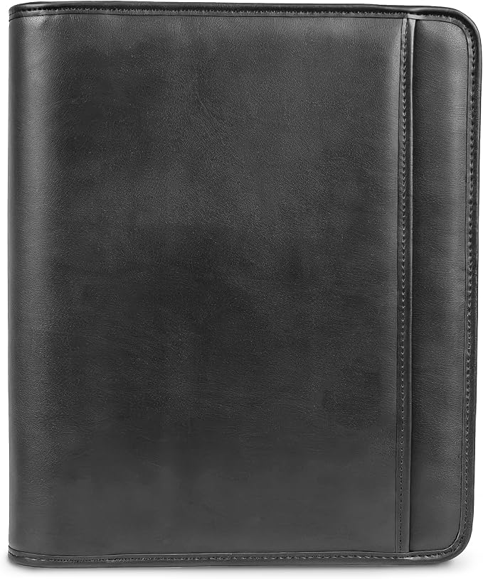 Samsill Professional 1-Inch Zipper Binder Padfolio with iPad Pocket, Interview Document Organizer, Includes Refillable 8.5 x 11 Inch Writing Pad and Pen Loop, Black - Image 2