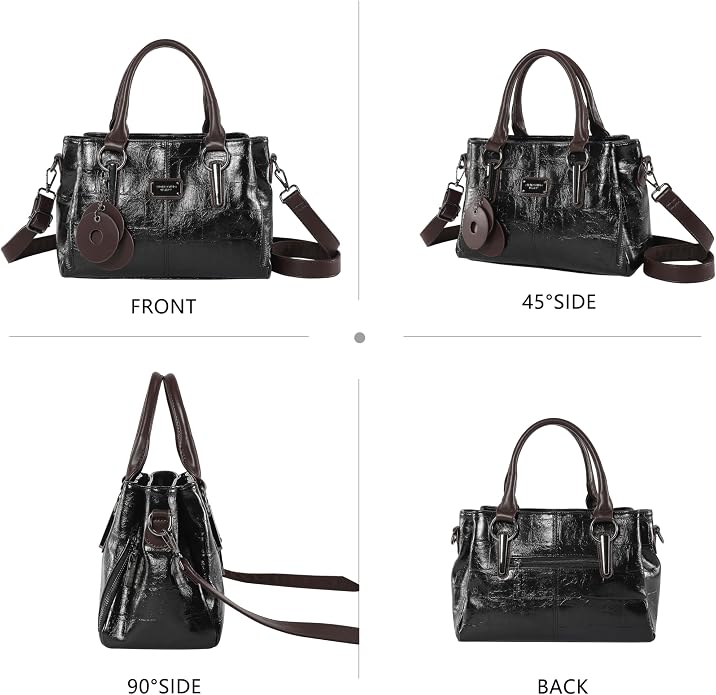 Handbags and Purses for women Vegan Leather Tote Bag for Women Satchel Shoulder Bags Travel Purse with Compartments - Image 6