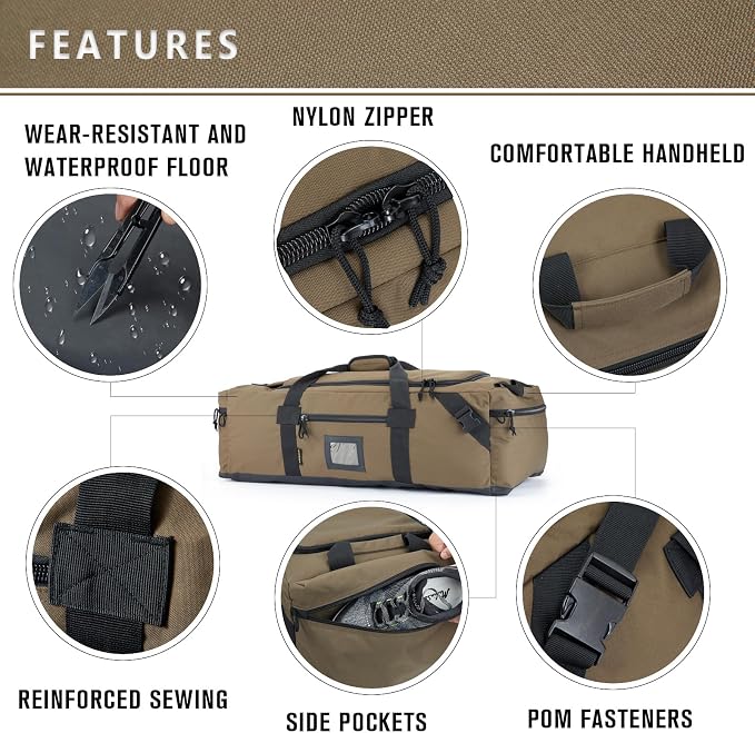 86l Large Duffel Bag For Travel, Gym & Sports - Water Repellent Polyester, Hidden Straps, Shoe Compartment - Perfect Luggage Duffle Bag Or Backpack For Men & Women - Image 3
