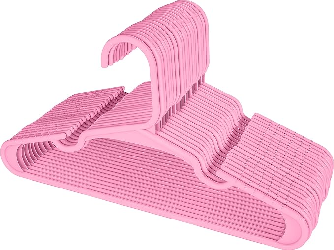Utopia Home Kids Hangers 40 Pack – 11.5 Inch Baby Closet Hangers Baby Pink | Plastic baby hangers | Fits children's & infant clothes | Gentle on delicate garments - Image 8