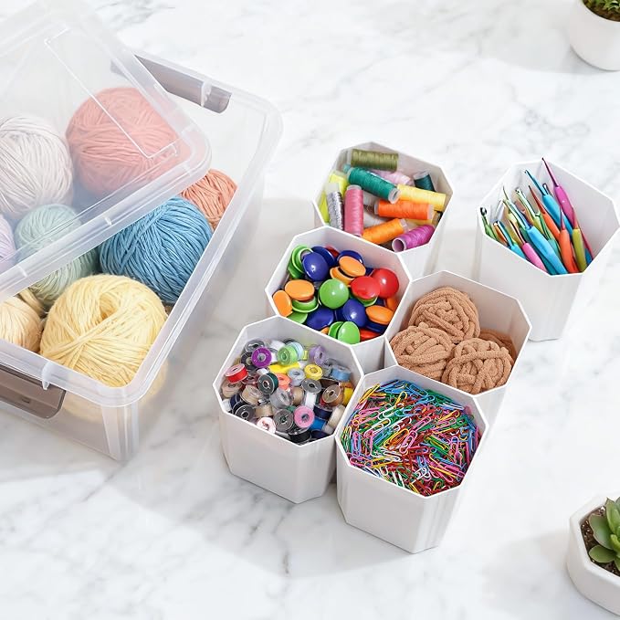 Citylife 17 QT Plastic Storage Bins Clear Storage Box with Lids Multipurpose Stackable Storage Containers for Organizing Tool, Craft, Crayon, 2 Packs - Image 6